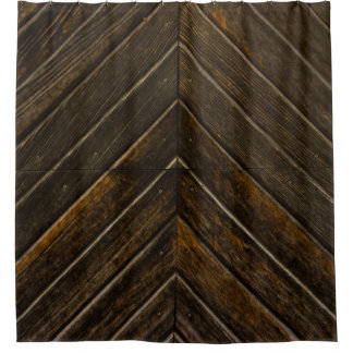 Brauner Holzrahmen Duschvorhang