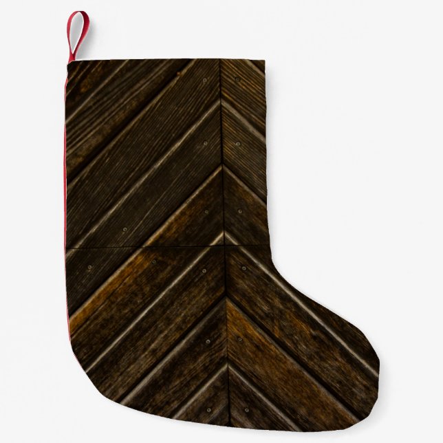 Brauner Holzrahmen Kleiner Weihnachtsstrumpf (Vorderseite)