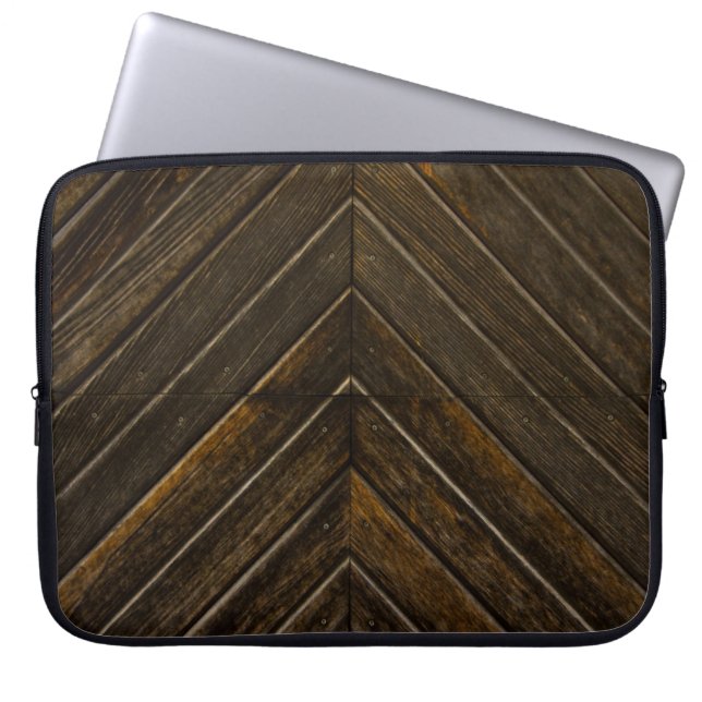 Brauner Holzrahmen Laptopschutzhülle (Vorderseite)