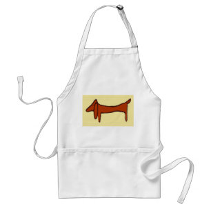 Brauner Hund, Dackel Schürze