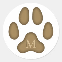 Brauner Hundepaw Drucken Personalisiertes Pet Mono