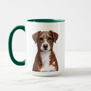 Brauner Hundeporträt Tasse