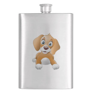 Brauner Hundeschlitz Flachmann