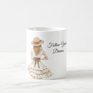 Brauner Hut mit Schleife für Damen Kaffeetasse