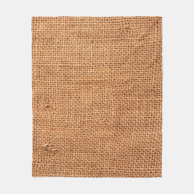 Brauner Juteleinwandhintergrund oder Sackleinen Fleecedecke (Vorderseite)