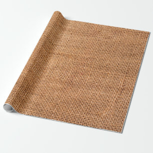 Brauner Juteleinwandhintergrund oder Sackleinen Geschenkpapier