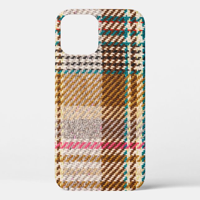 Brauner karierter Stoff, Schottische Wolle. Case-Mate iPhone Hülle (Rückseite)