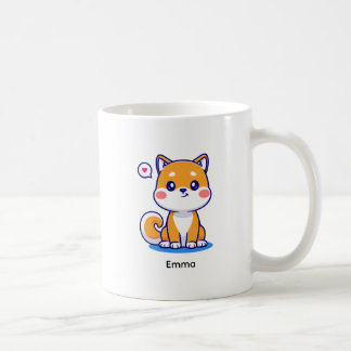 Brauner Kawaii Shiba Inu Hund Personalisiert Kaffeetasse