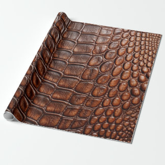 Brauner Krokodil Alligator Imitate Lederdrucken Geschenkpapier