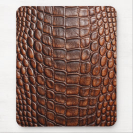 Brauner Krokodil Alligator Imitate Lederdrucken Mousepad