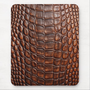 Brauner Krokodil Alligator Imitate Lederdrucken Mousepad