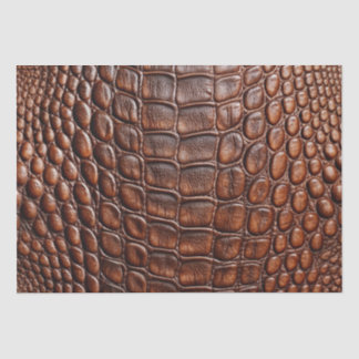 Brauner Krokodil Alligator Imitate Lederdrucken Seidenpapier