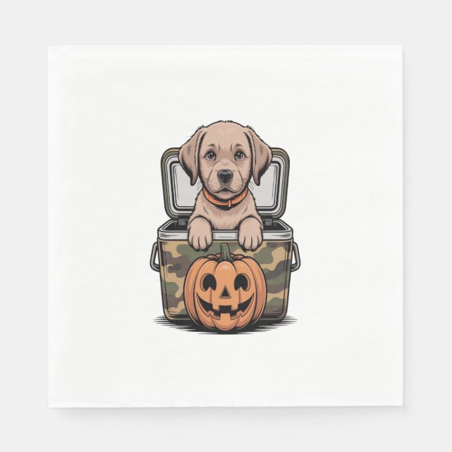 Brauner Labrado Hund Halloween Gruselig Serviette (Vorderseite)