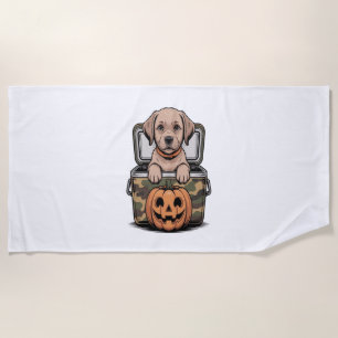Brauner Labrado Hund Halloween Gruselig Strandtuch