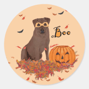 Brauner Labrador Retriever Halloween Runder Aufkleber