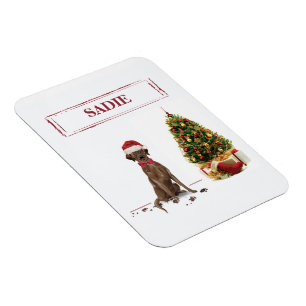 Brauner Labrador Retriever Lustiger Weihnachtshund Magnet