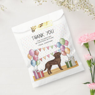 Brauner Labrador Retriever Pastell Geburtstags Dan Geschenktütchen