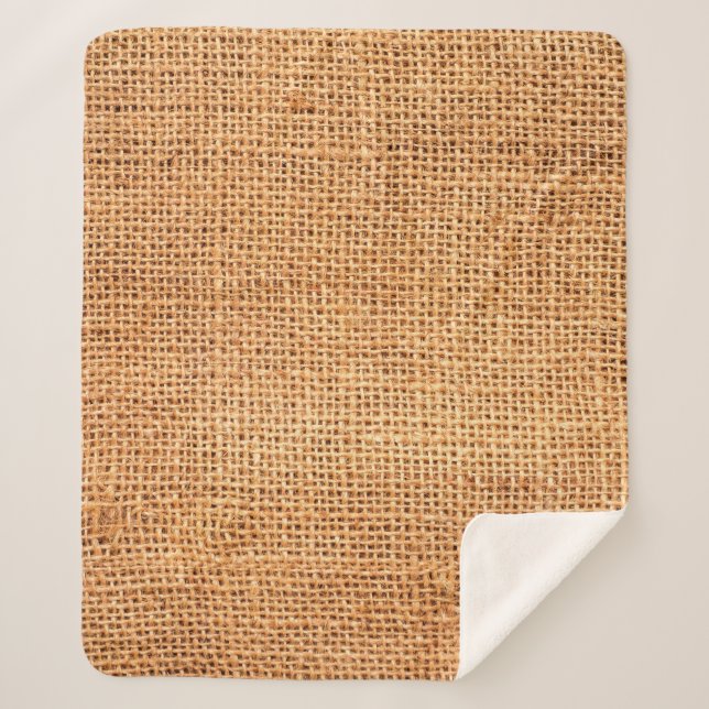 Brauner Leinenuntergrund oder Sacktuch Sherpadecke (Vorderseite)