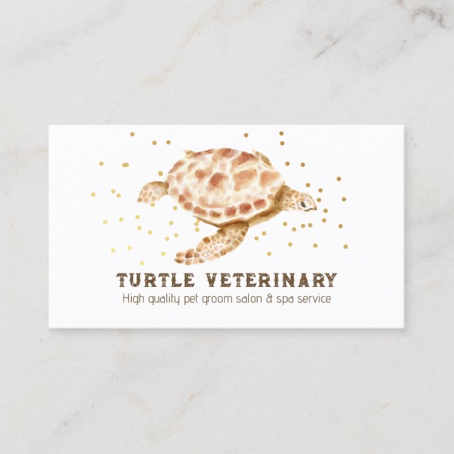 Brauner Meeresschildkröte Caretta Visitenkarte (Vorderseite)