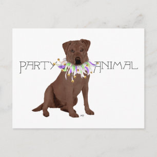 Brauner Partytier Labrador Retriever Einladungspostkarte