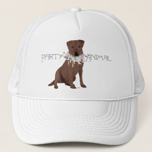 Brauner Partytier Labrador Retriever Truckerkappe