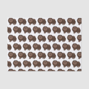 Brauner Pomeranian Süßer Cartoon-Hund-Muster Seidenpapier