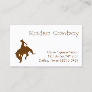 Brauner Rodeo-Cowboy Visitenkarte