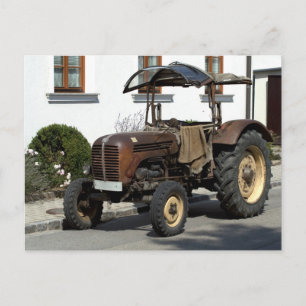 Brauner Rostiger Traktor Postkarte
