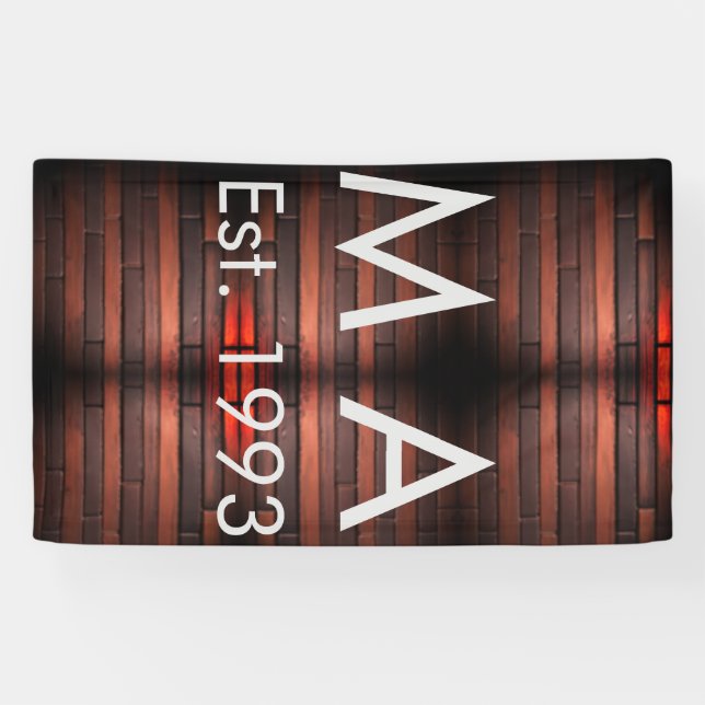 Brauner rustikaler Backsteinstein, Name, Buchstabe Banner (Horizontal)