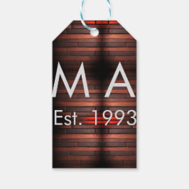 Brauner rustikaler Backsteinstein Name Buchstabe J Geschenkanhänger