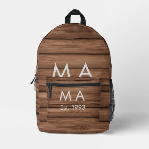 Brauner rustikaler Boho Anbringen des Namensbuchst Bedruckter Rucksack
