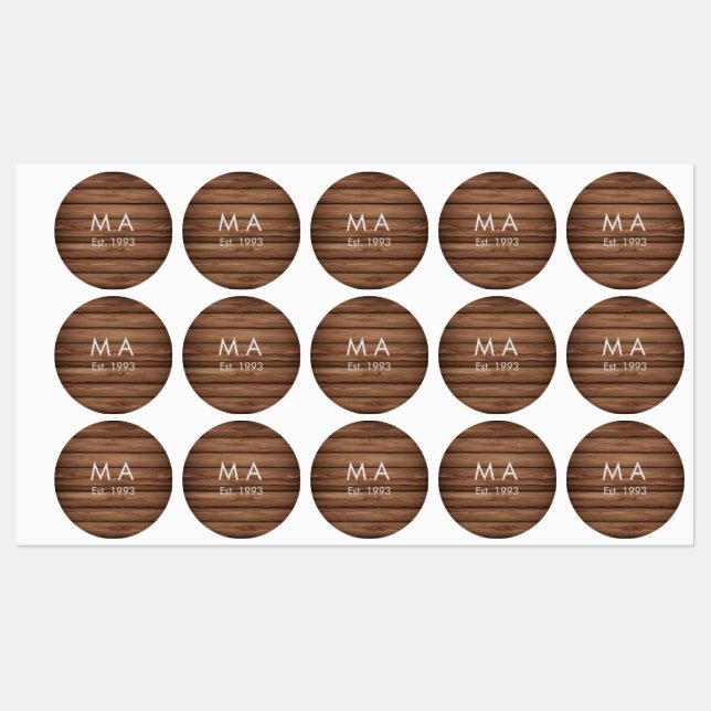 Brauner rustikaler Boho Anbringen des Namensbuchst Etiketten (Blatt)