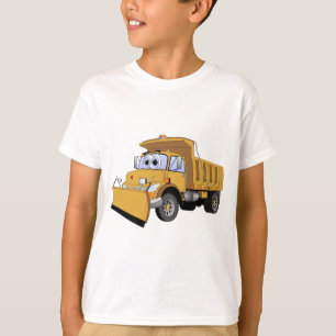 Brauner Schneepflug-Cartoon T-Shirt