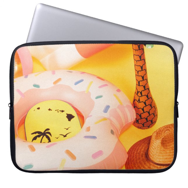 Brauner Sonnenhut bei Schwimmer Laptopschutzhülle (Vorderseite)