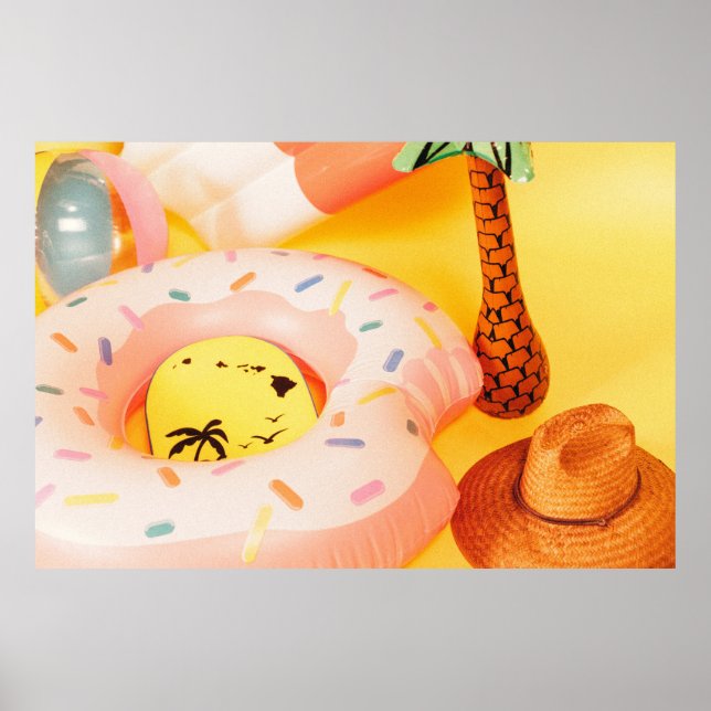 Brauner Sonnenhut bei Schwimmer Poster (Vorne)