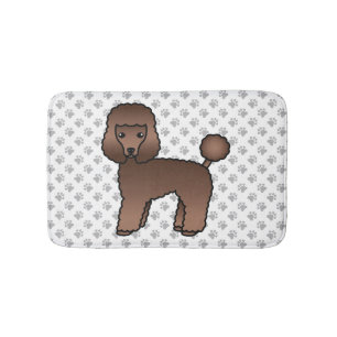 Brauner Spielzeugpudel Süßer Cartoon-Hund Badematte