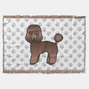 Brauner Spielzeugpudel Süßer Cartoon-Hund Decke