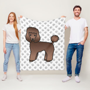 Brauner Spielzeugpudel Süßer Cartoon-Hund Fleecedecke