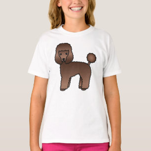 Brauner Spielzeugpudel Süßer Cartoon-Hund T-Shirt