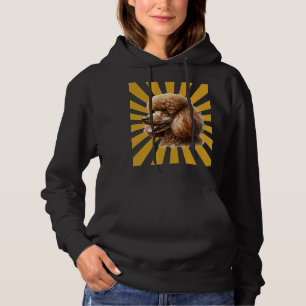 Brauner Standard Pudel Retro Sonnenburst Hoodie