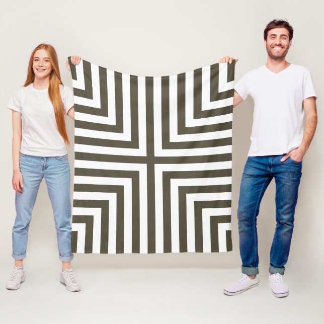 Brauner Streifen Ecke Nistfeld Wiederholungsmuster Fleecedecke (Beispiel)