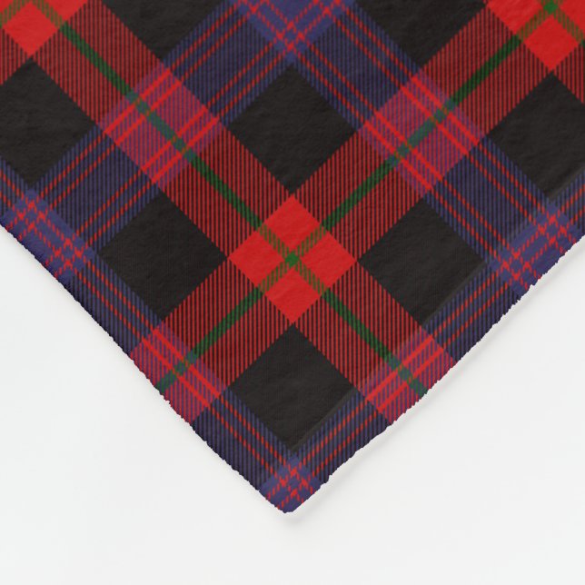 Brauner Tartan Kariertes Muster Fleecedecke (Ecke)
