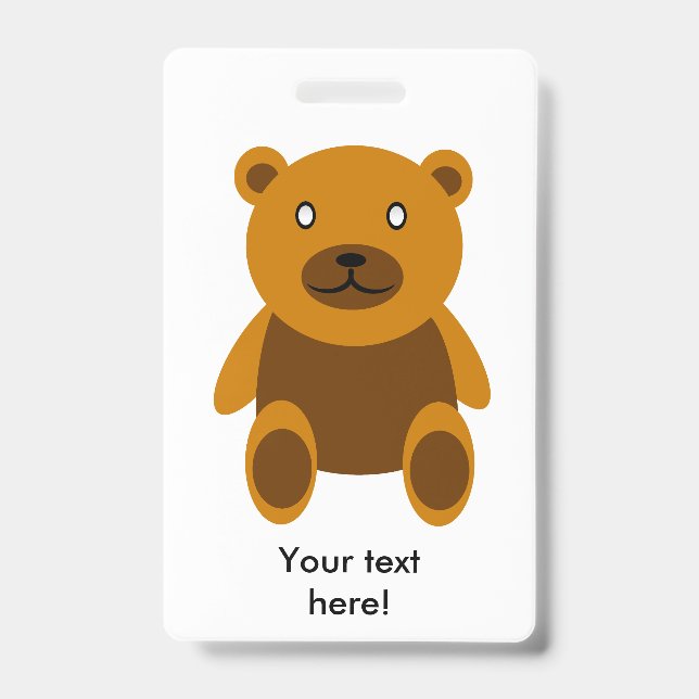 Brauner Teddybär Ausweis (Vorderseite)