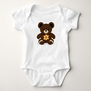 Brauner Teddybär Baby Süß Cartoon Tier Strampler