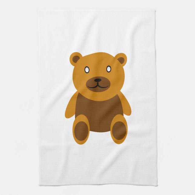 Brauner Teddybär Geschirrtuch (Vertikal)