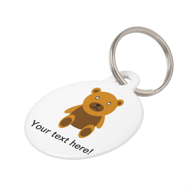 Brauner Teddybär Haustiermarke (Seite)