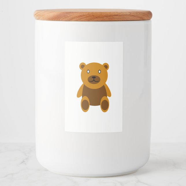 Brauner Teddybär Lebensmitteletikett (Vorderseite)