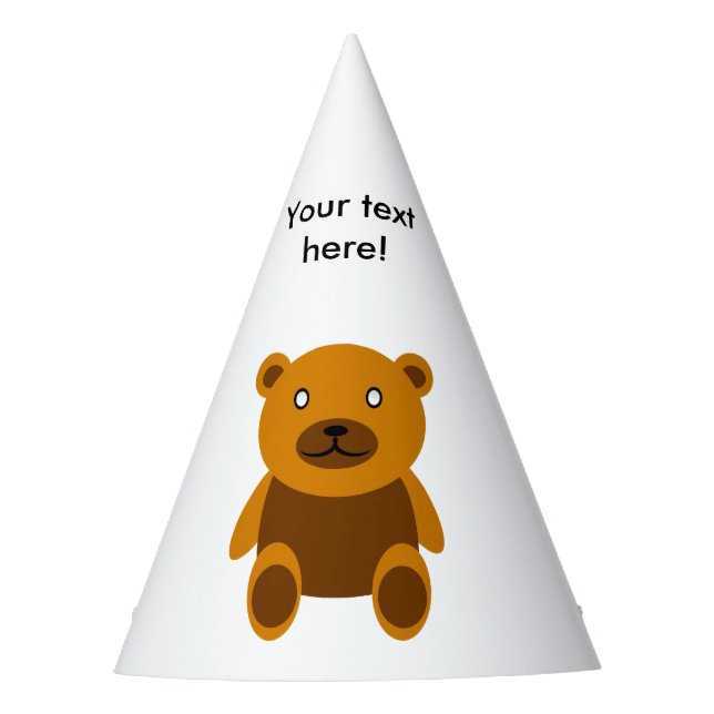 Brauner Teddybär Partyhütchen (Vorderseite)