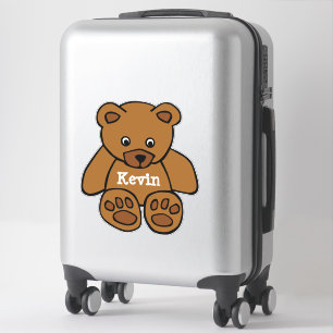 brauner Teddybär - personalisiert Aufkleber