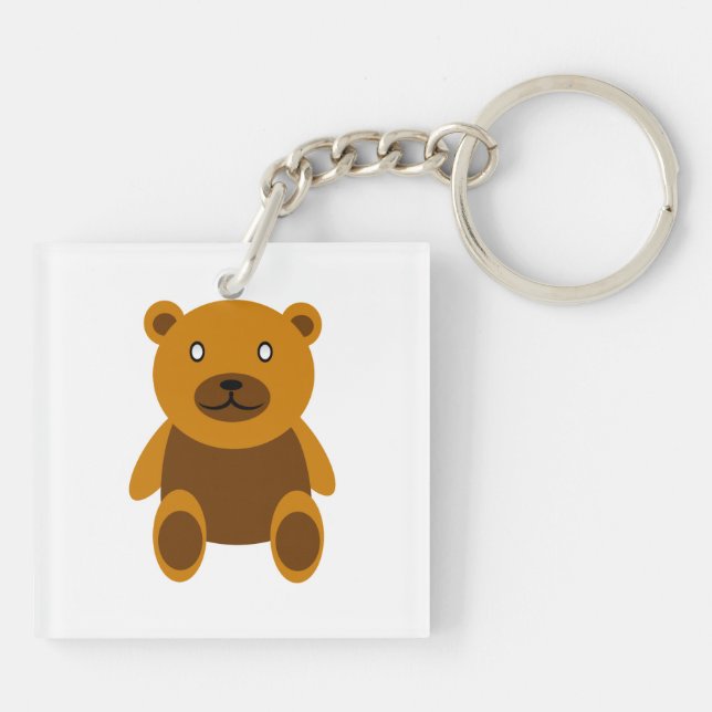 Brauner Teddybär Schlüsselanhänger (Rückseite)